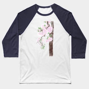 pink cherry blossom pink sakura watercolor painting Baseball T-Shirt